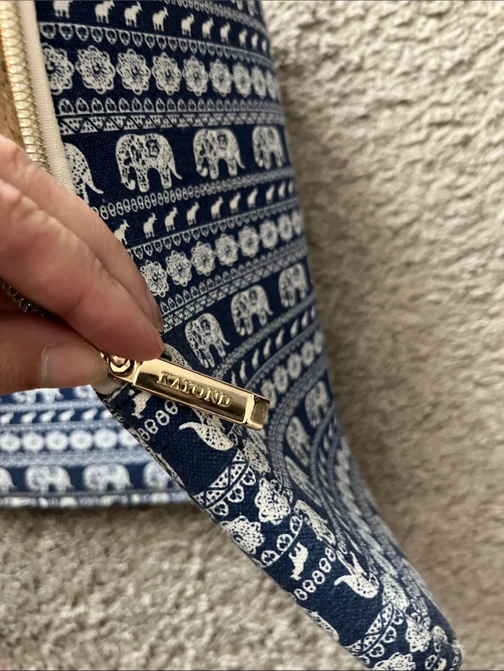Navy Elephant Print Laptop Sleeve BRAND NEW